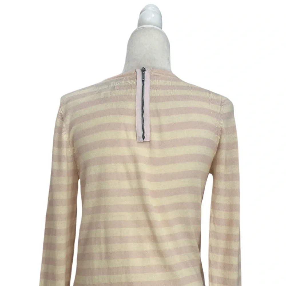 Clements Ribeiro Sweater Extra Fine Merino Wool Jumper Polka Dot Striped Pink